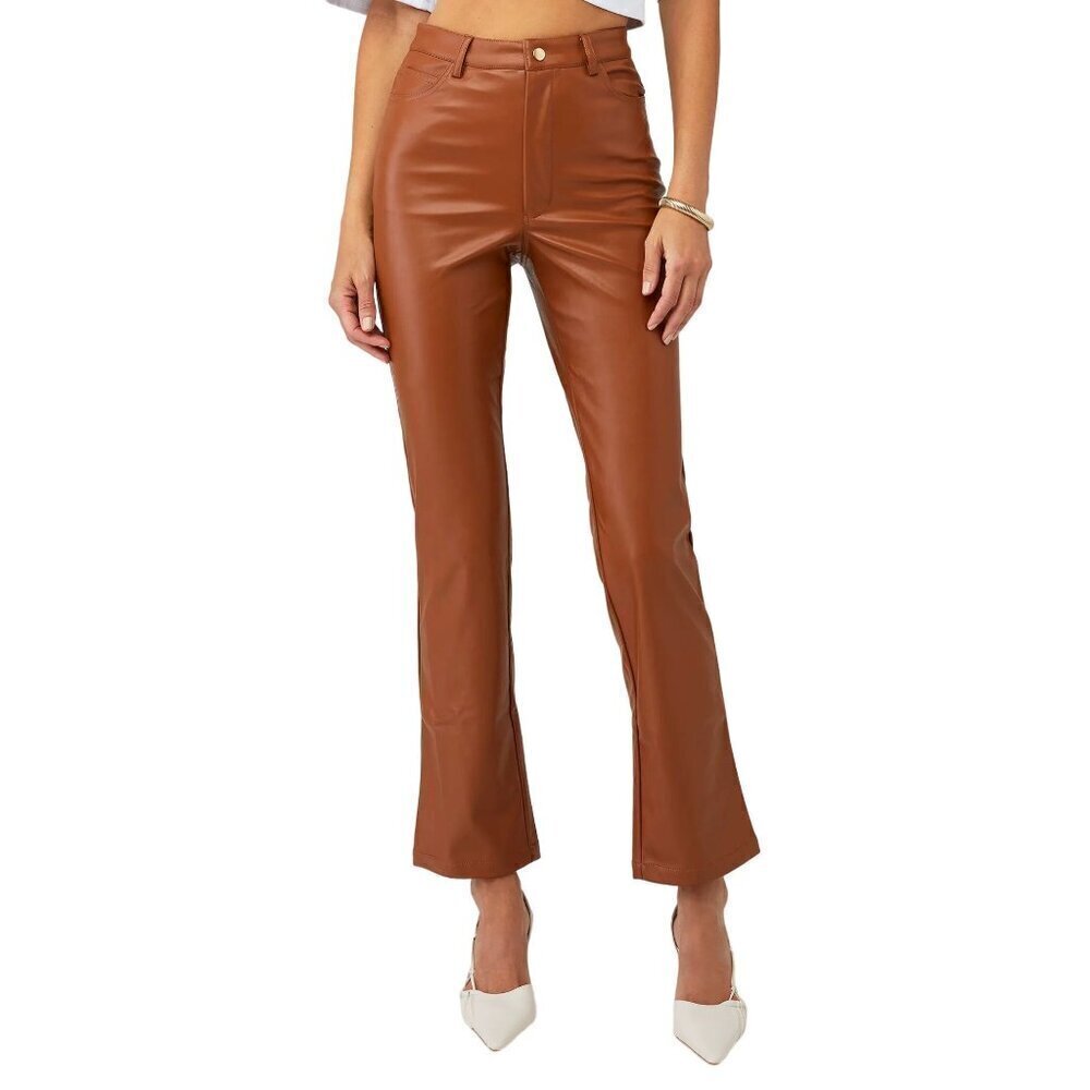 Bardot Alesi Faux Leather Pants in Tan Womens Vegan Trousers